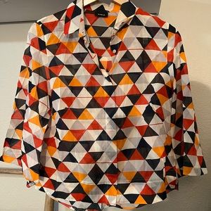 AKRIS Three-Quarter Button-Down
Diamond Print Shirt